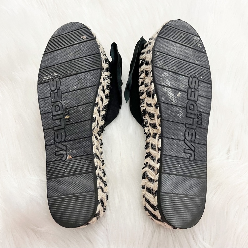 J/Slides NYC Espadrille Black Bow Sandals - Picture 4 of 4
